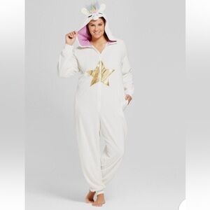 🔥Xhilaration White Unicorn Onesie Pajama with Gold Star🔥